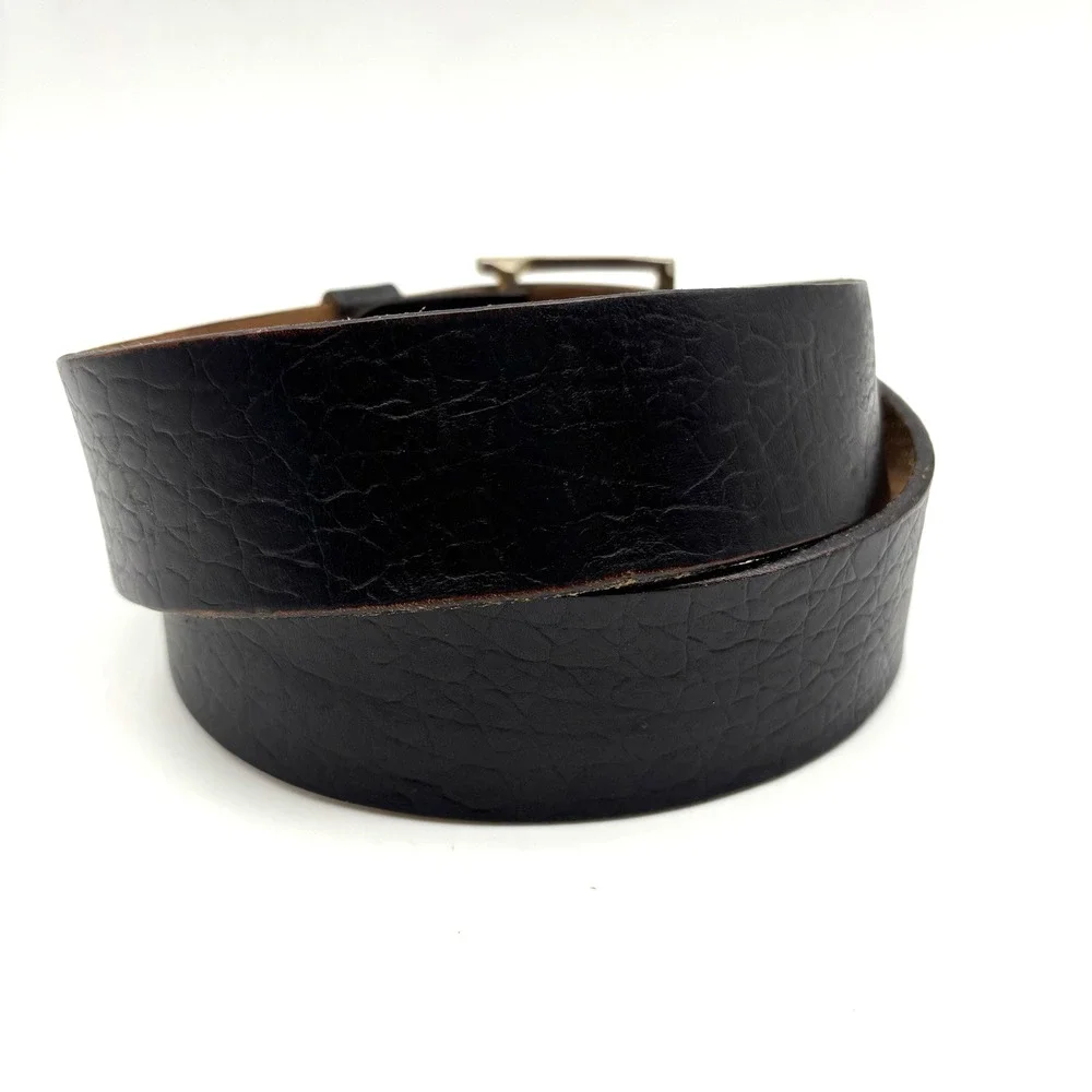 Vintage 70s SEARS 40381 Black Full Grain Steerhide Leather Western Belt 36
